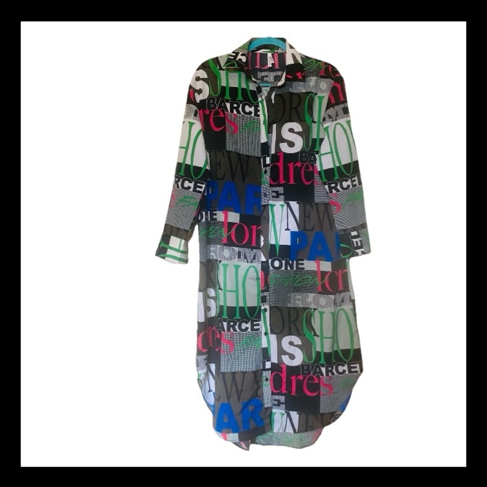 Live 4 Truth Multicolor Graphic Midi Dress Shirt